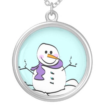 Snowman Pendant Necklace by christmasgiftshop at Zazzle