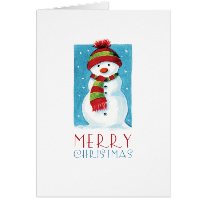 Snowman  Personalizable Merry Christmas Card