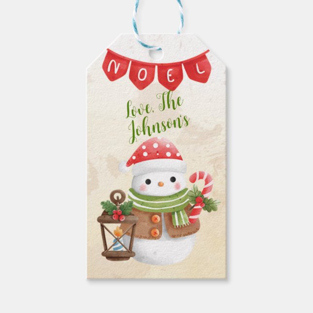 Snowman Personalize Gift Tags (Front)