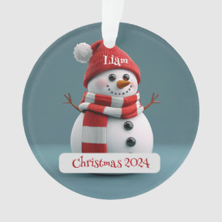 Snowman Personalized Christmas Ornament