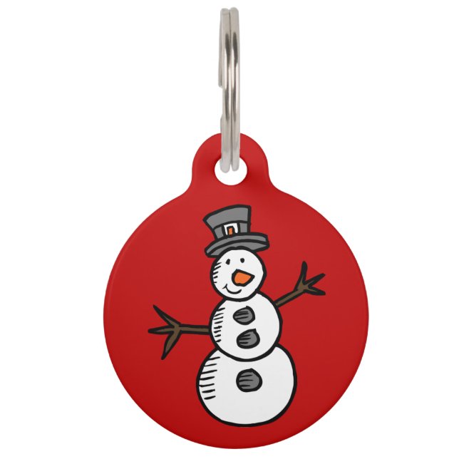 Snowman Pet ID Tag (Front)