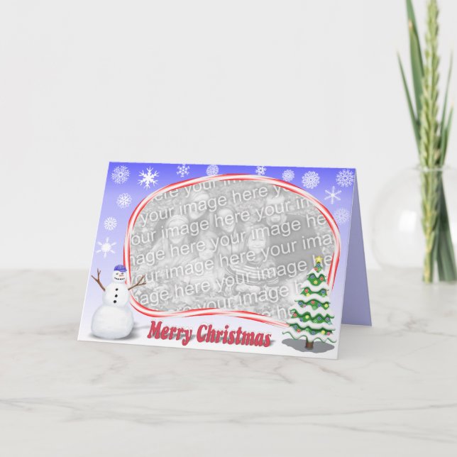 Snowman Photo Template Card (Front)
