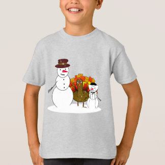 Snowman Pilgrim Thanksgiving T-Shirt
