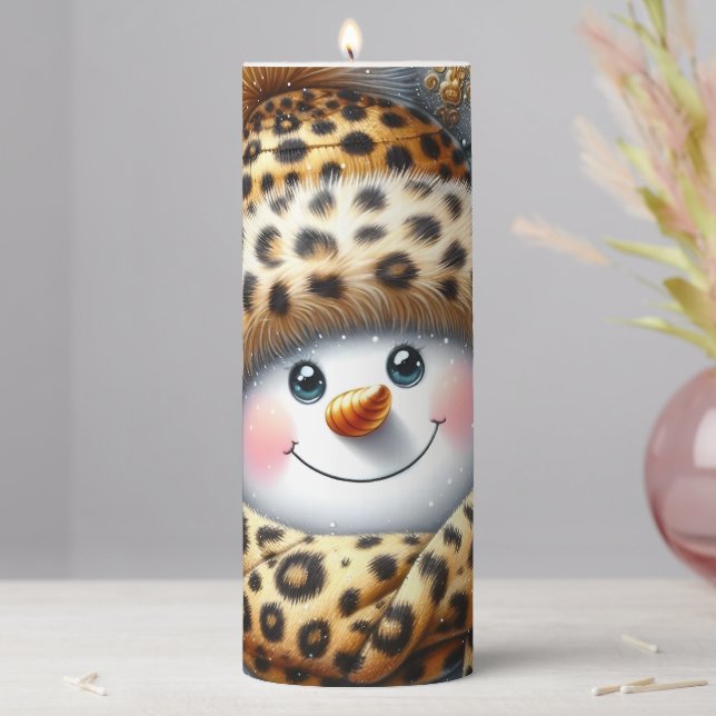 Snowman Pillar Candle (In Situ)