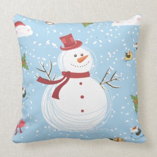 Snowman throw Pillow