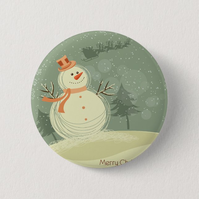 Snowman Pinback Button (Front)