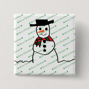 Snowman Pinback Button