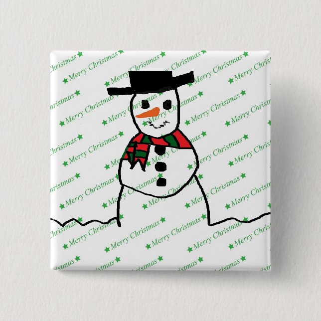Snowman Pinback Button (Front)