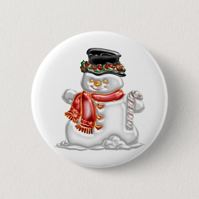 Snowman Pinback Button (Front)