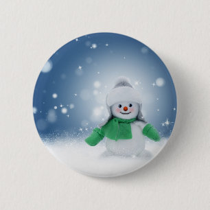 Snowman Pinback Button