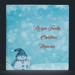 Snowman Pine Tree Christmas Memories 3 Ring Binder<br><div class="desc">Adorable snowman on bokeh background.  Keep your holiday memories,  photos,  recipes,  and more in this classic looking 3 ring binder.</div>