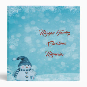 Snowman Pine Tree Christmas Memories 3 Ring Binder