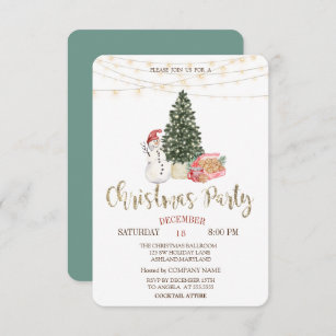 Cute and Classy Snowman Christmas Party Invitations – Artistically Invited