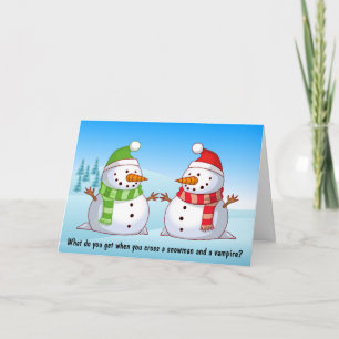 Snowman Play-date Humor Joke Christmas Card