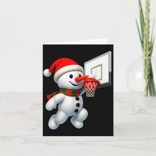Snowman Playing Basketball Merry Christmas Pajamas Card