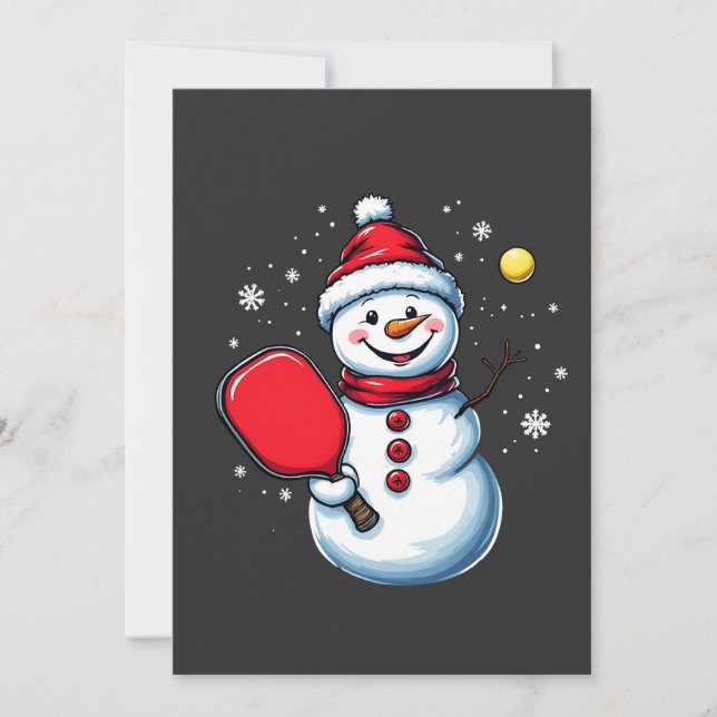 Snowman Playing Pickleball Sport Christmas Lover  Invitation (Front)