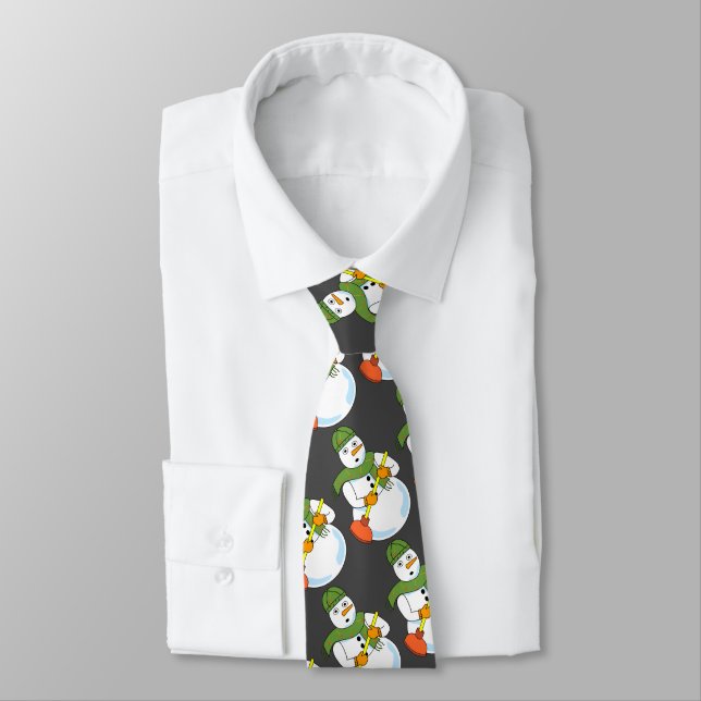 Snowman Plumber Neck Tie (Tied)