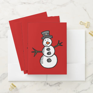 Snowman Pocket Folder