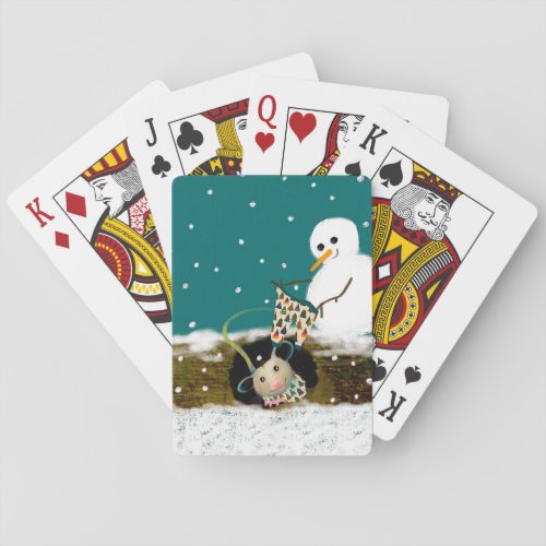 Snowman Poker Face Playing Cards made by Bicycle