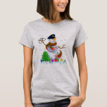 Snowman Police Christmas Lights Xmas Tree Snowman T-Shirt<br><div class="desc">Snowman Police Christmas Lights Xmas Tree Snowman Police Shirt. Perfect gift for your dad,  mom,  papa,  men,  women,  friend and family members on Thanksgiving Day,  Christmas Day,  Mothers Day,  Fathers Day,  4th of July,  1776 Independent day,  Veterans Day,  Halloween Day,  Patrick's Day</div>