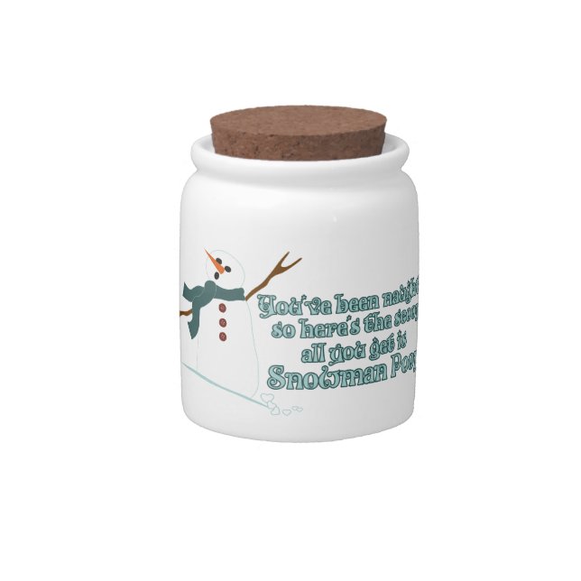 Snowman Poop Candy Jar (Front)