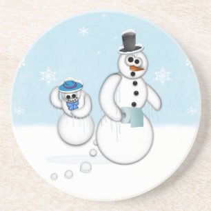 Snowman Poop Drink Coaster