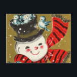 Snowman | Postcards<br><div class="desc">Retro style holiday postcard featuring a vintage Snowman design. Click Customize It to add your own custom text and photos on the back of the card or leave blank to add a handwritten message for family and friends.</div>