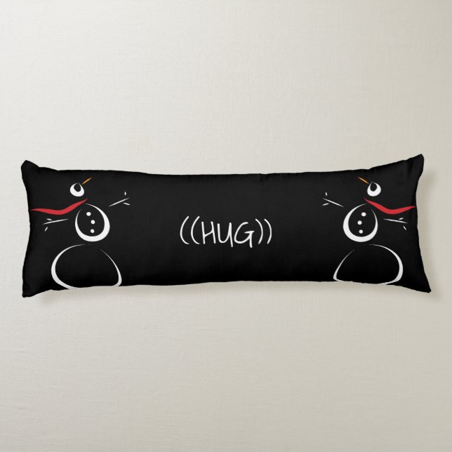 SNOWMAN PRESENTS Cute Text Hug Body Pillow (Back)
