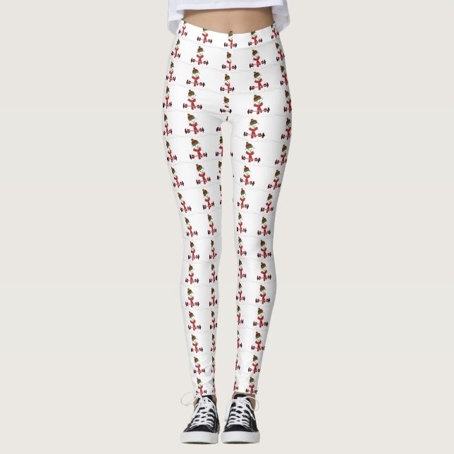 Snowman Pumping Iron Leggings (Front)