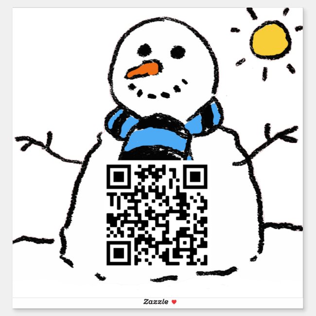 Snowman QR Code Sticker