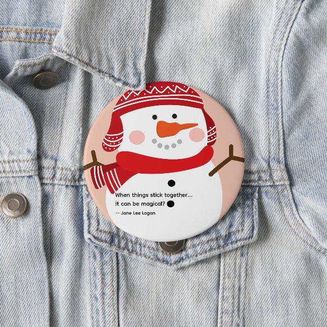 Snowman Quote Saying Button (In Situ)