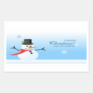 Snowman Rectangular Sticker
