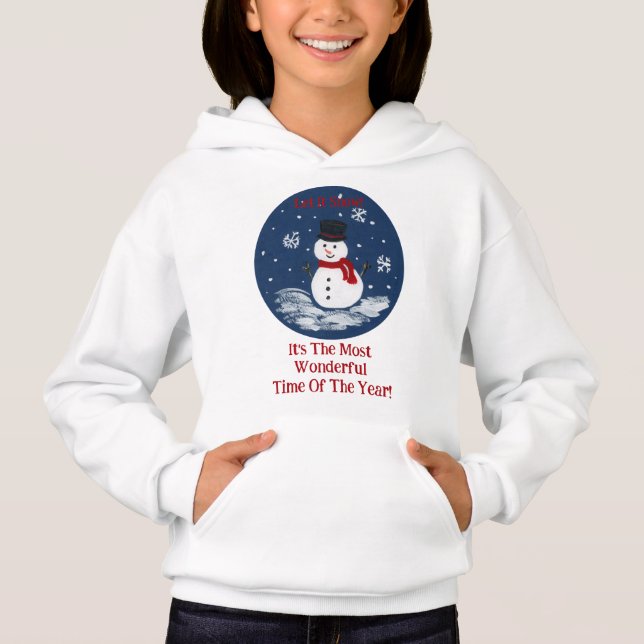 Snowman Red PERSONALIZE  Hoodie (Front)