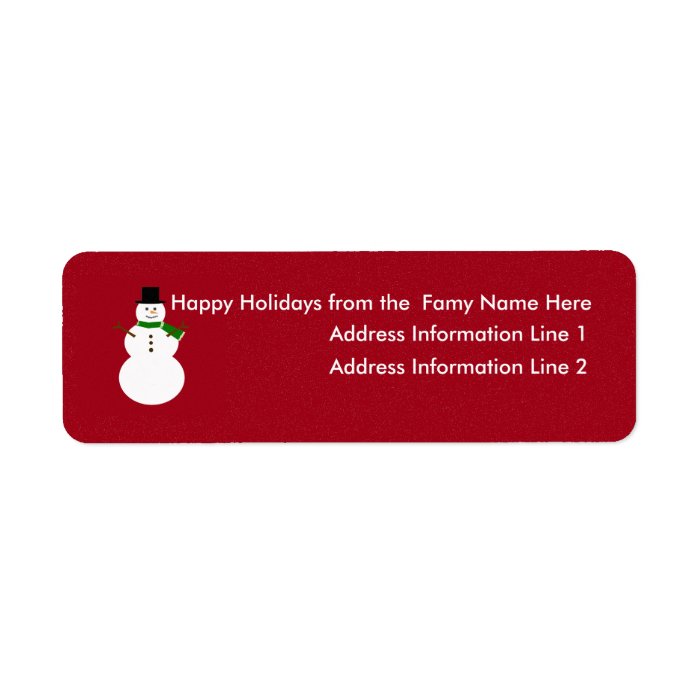 Snowman Return Address Label