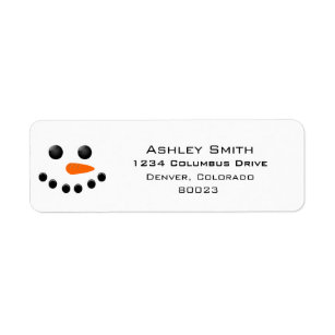 Snowman Return Address Label