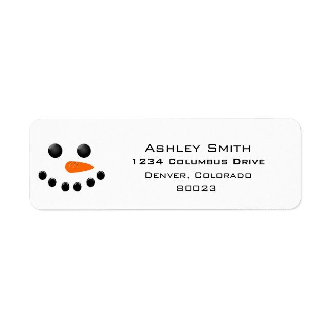 Snowman Return Address Label (Front)