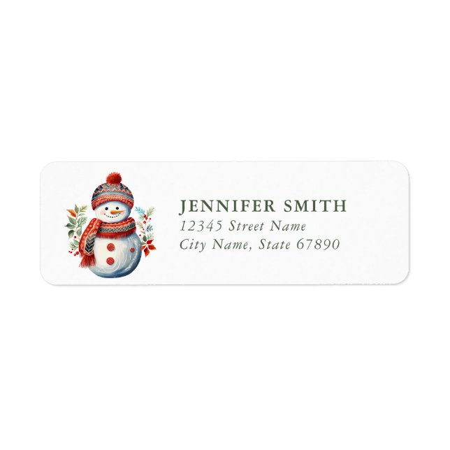 Snowman Return Address Labels (Front)