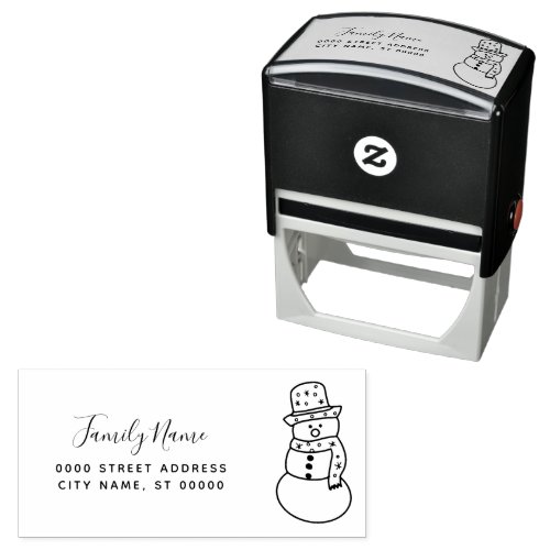 Snowman Return Address Self_inking Stamp