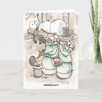 Snowman Rhinoplasty Holiday Card by HappyDapper at Zazzle