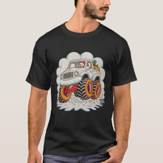 Snowman Riding Monster Truck Christmas Xmas Winter T-Shirt