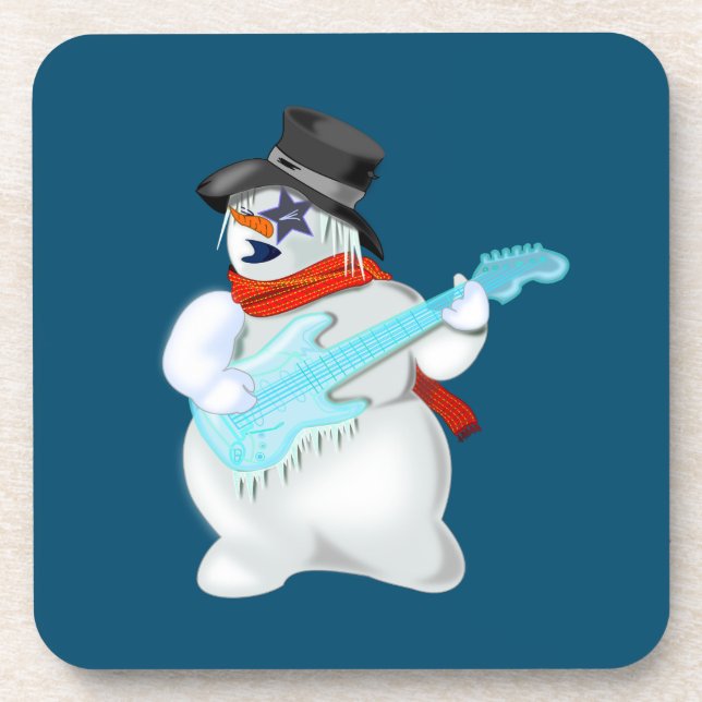 Snowman Rock Beverage Coaster Custom Colors (Front)