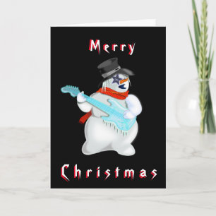 Snowman Rock Funny Christmas Card