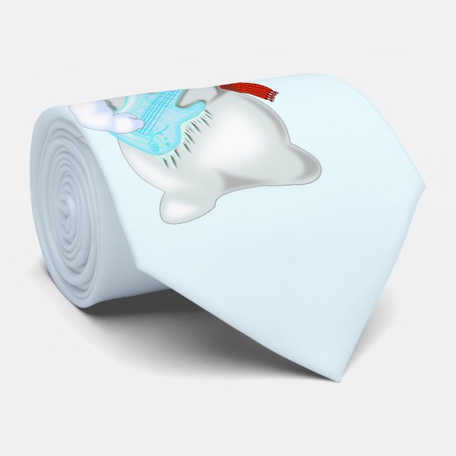 Snowman Rock Neck Tie (Rolled)