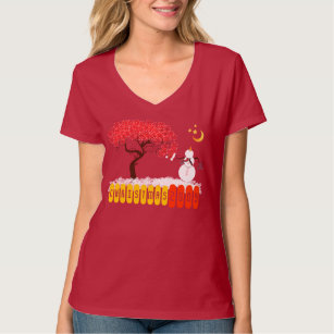 Snowman Rule Snowman Looking Up At the Moon T-Shirt