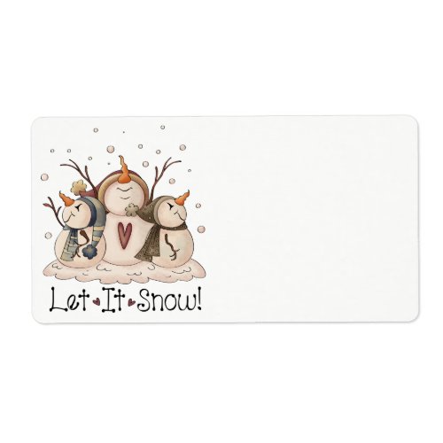 Snowman Rustic Country Primitive Winter Stationery Label