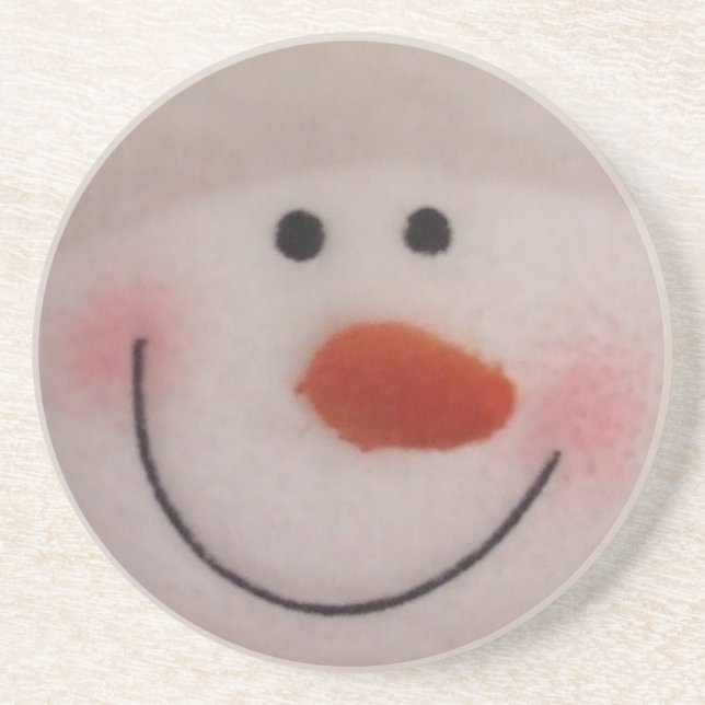 Snowman Sandstone Coaster (Front)