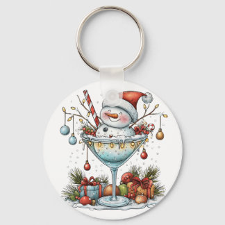 Snowman Santa Marguerita Time Keychain