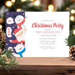 Snowman Santa Polar Bear Christmas Party Invitation<br><div class="desc">Spread holiday cheer with this fun and festive Christmas party invitation featuring a playful trio—Santa, a snowman, and a polar bear—waving hello and spreading joy. Perfect for family Christmas gatherings, office holiday parties, or festive get-togethers, this charming design brings a lighthearted touch to your holiday celebration. Customize the details to...</div>