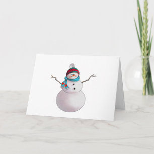 SNOWMAN, SCARF & STOCKING CAP by SHARON SHARPE Holiday Card