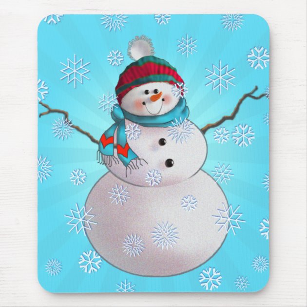 snowman with stocking cap